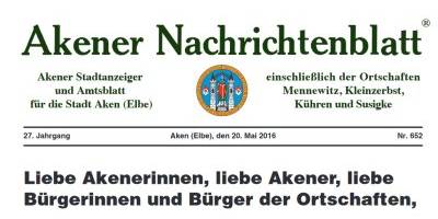 Akener Nachrichtenblatt (Archiv)